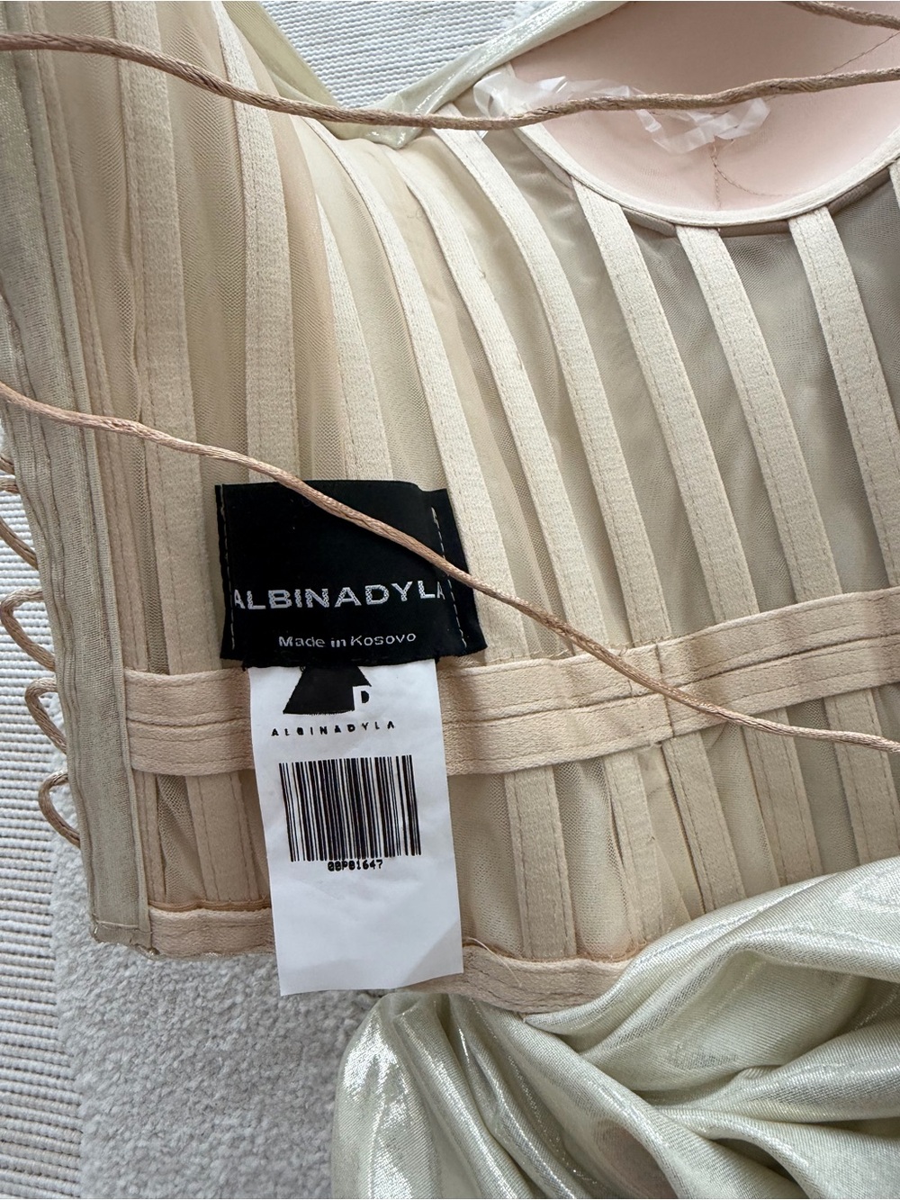 Albina Dyla Metallic Nude Corset Dress - Picture 6 of 9